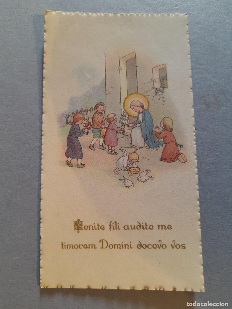 Antig&uuml;edades: estampa religiosa primera comunion, sin usar 6x10.5cm aprox