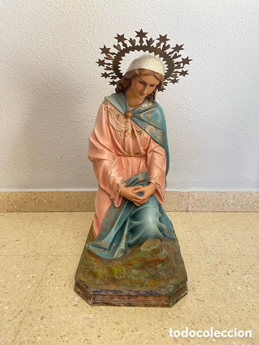 Antig&uuml;edades: FIGURA VIRGEN MAR&Iacute;A OLOT SIGLO XIX