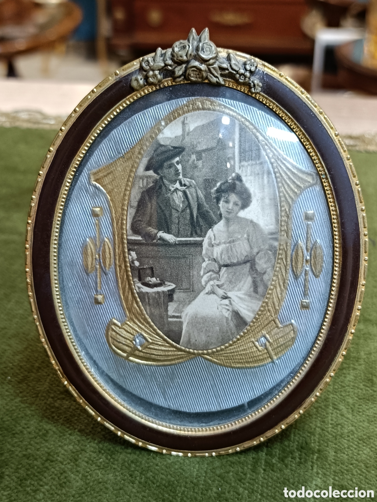 Antig&uuml;edades: ANTIGUO PORTAFOTOS, MARQUITO ELABORADO EN BRONCE FINALES DEL SIGLO XIX 9x6CM