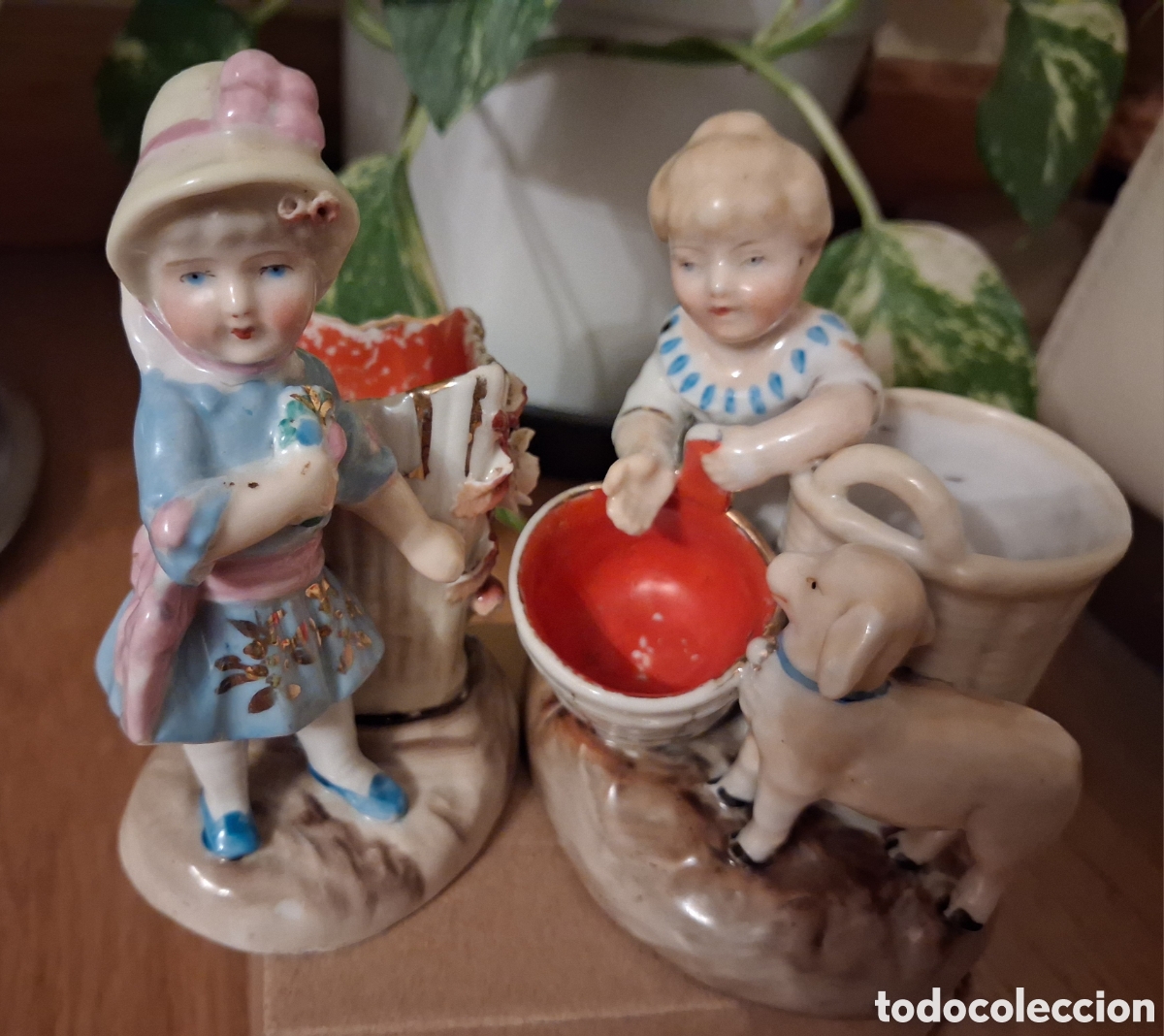 Antig&uuml;edades: Pareja de Figuritas palilleros de Comta Boheme S.XIX