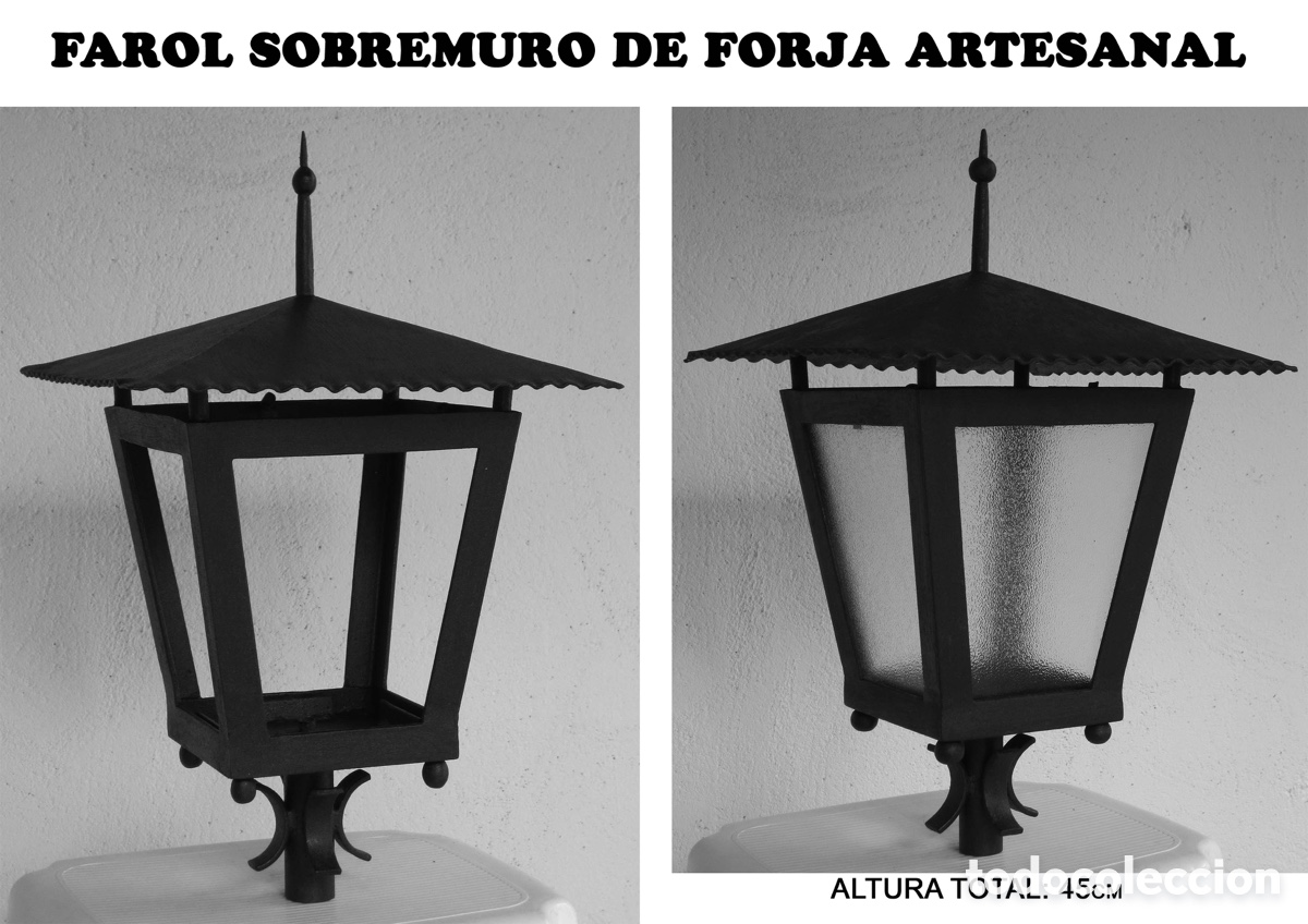 Antig&uuml;edades: Farol sobre muro de forja - Foto 8