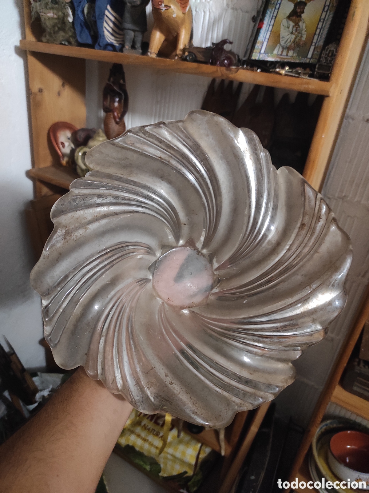 Antig&uuml;edades: Plato Cuenco Bol de cristal dise&ntilde;o Belle Epoque.