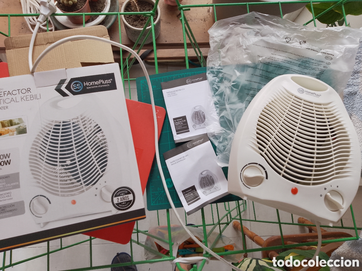 Antig&uuml;edades: CALEFACTOR VERTICAL KEBILI . FAN HEATHER 1000W / 2000W TERMOSTATO REGULABLE . HOME PLUS