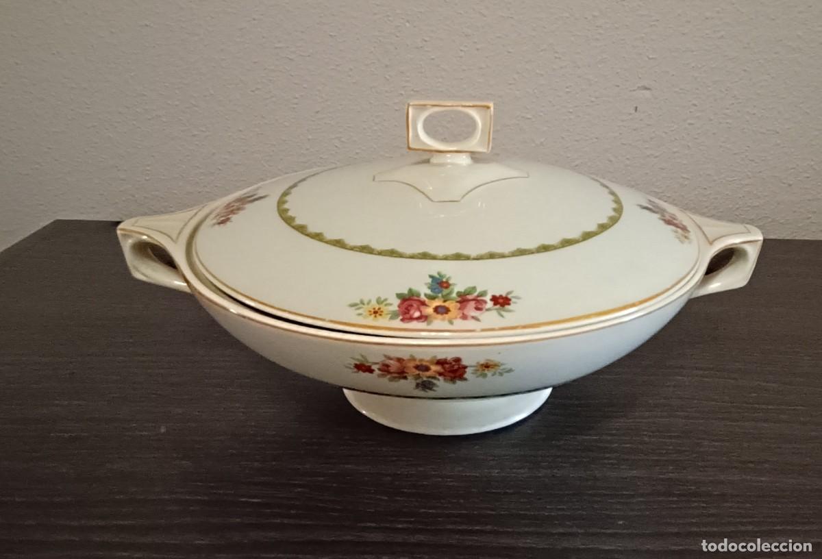 Antig&uuml;edades: MAGN&Iacute;FICA SOPERA CON TAPA Y ASAS ANTIGUA DE 1912-30,DE PORCELANA,DE J&G MEAKIN, PATR&Oacute;N SOL WARE