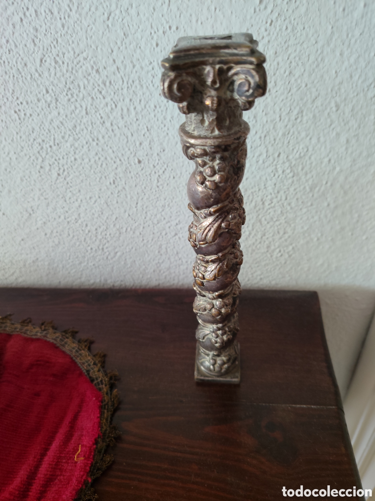 Antig&uuml;edades: COLUMNA DE BRONCE PLATEADO - Foto 2