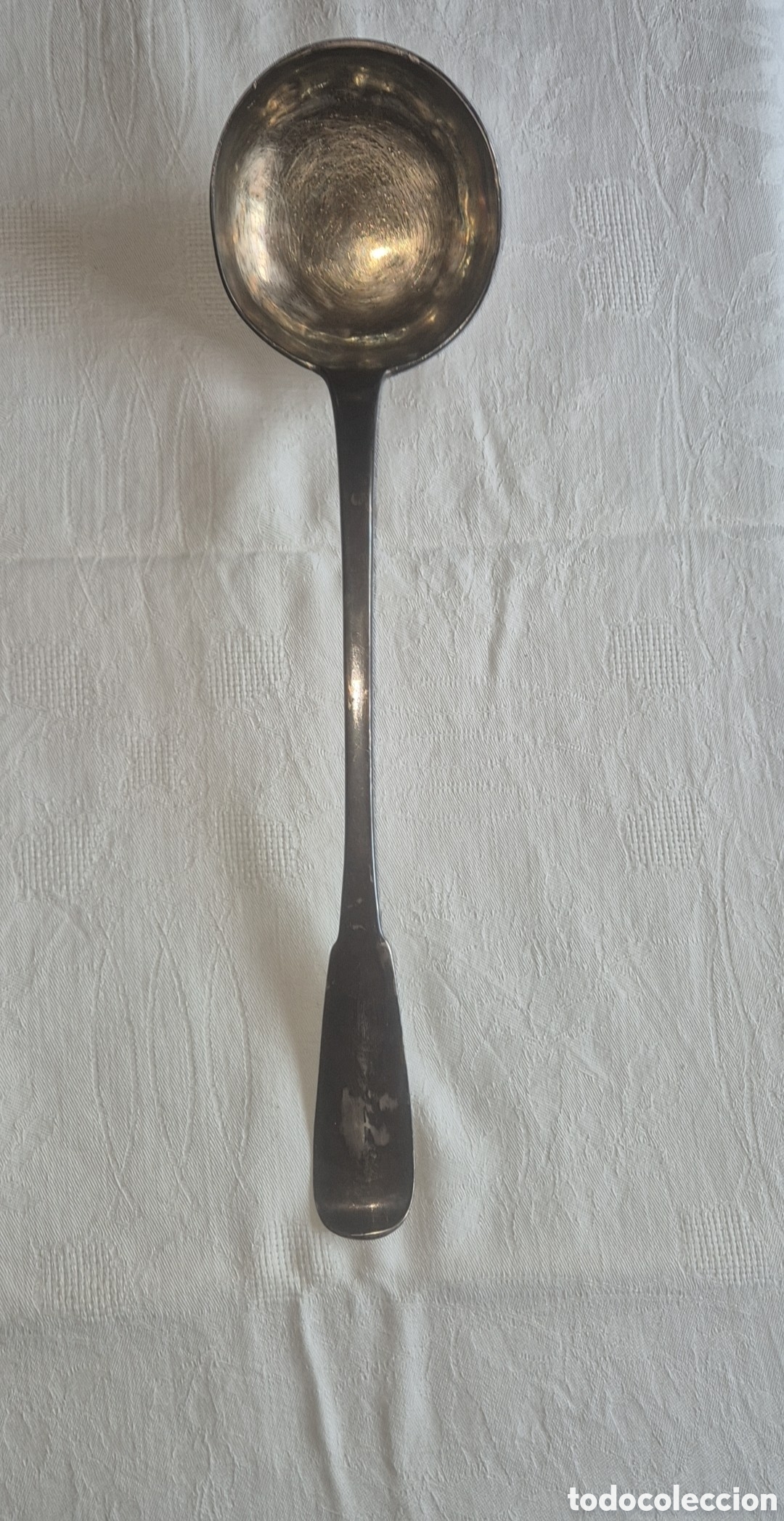 Antig&uuml;edades: Cuchar&oacute;n de Sopa Napole&oacute;nico en Plata Maciza (1er Titre 950), Francia &Eacute;poca Imperio (1798- 1809)