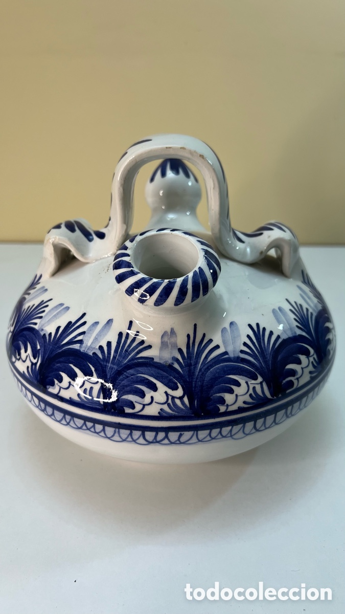 Antig&uuml;edades: ANTIGUO BOTIJO DE CERAMICA TRADICIONAL PINTADO A MANO
