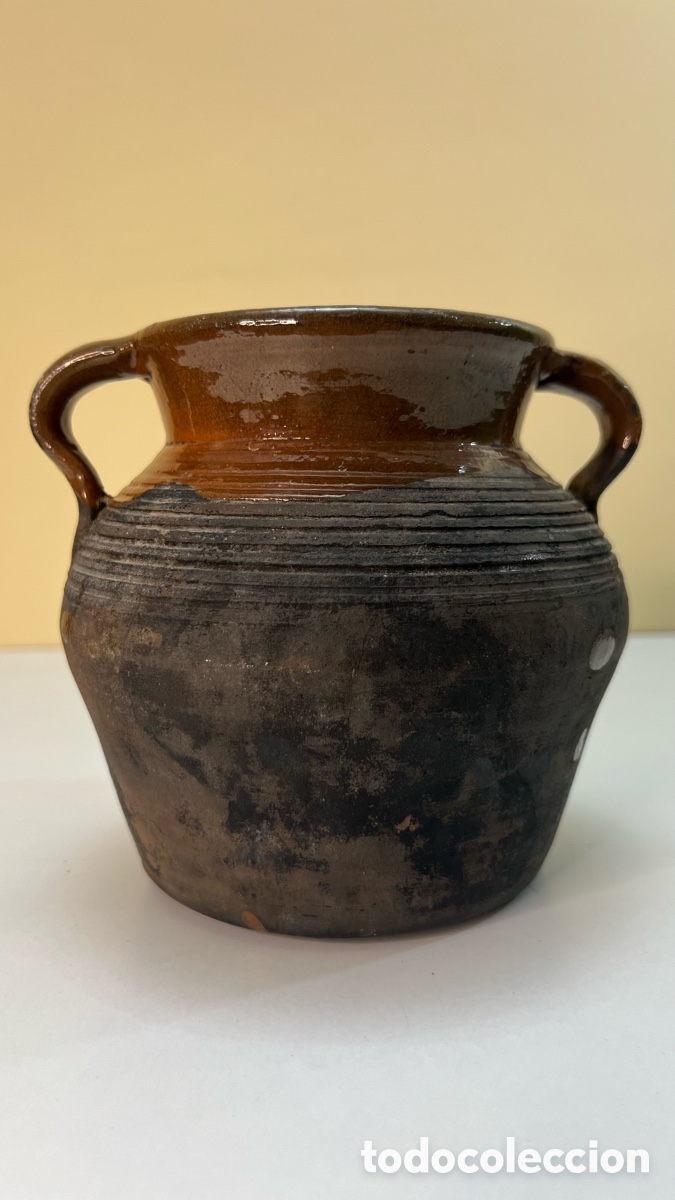 Antig&uuml;edades: Antiguo Puchero o Vasija de Barro 14 cm de altura