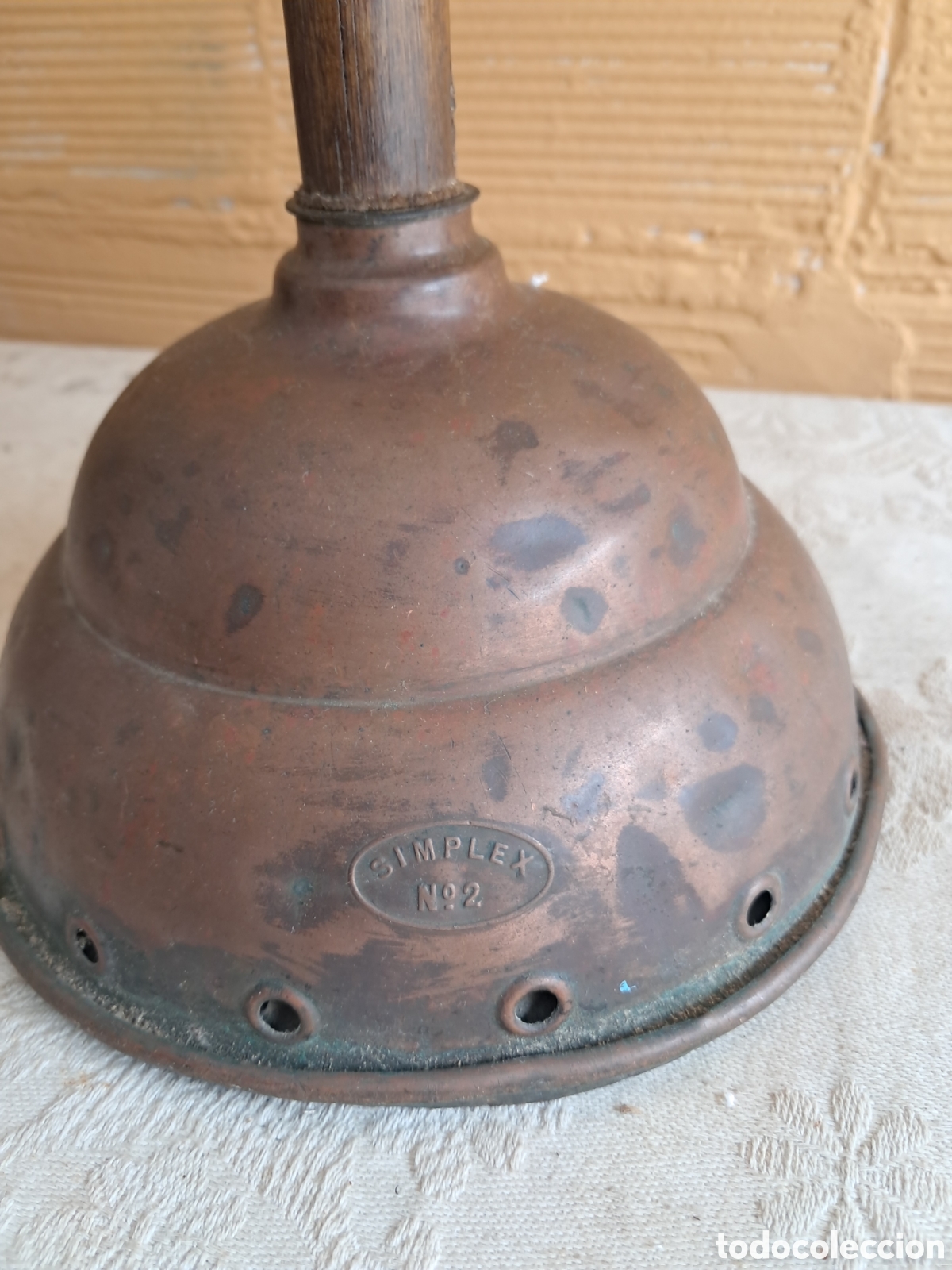 Antig&uuml;edades: Antigua lavadora manual Simplex N&ordm; 2 de cobre &ndash; Inglaterra, primera mitad s. XX
