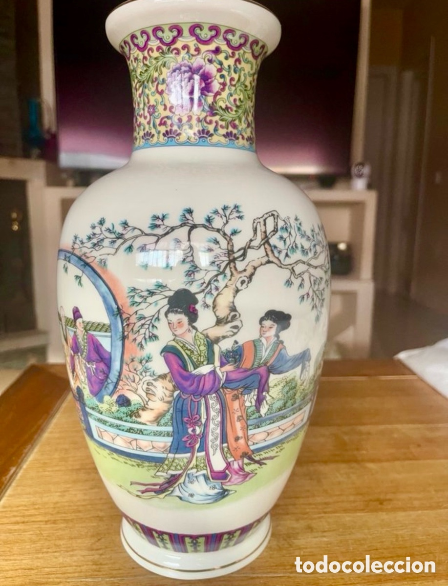 Antig&uuml;edades: Gran jarr&oacute;n porcelana oriental vintage Art Pottery