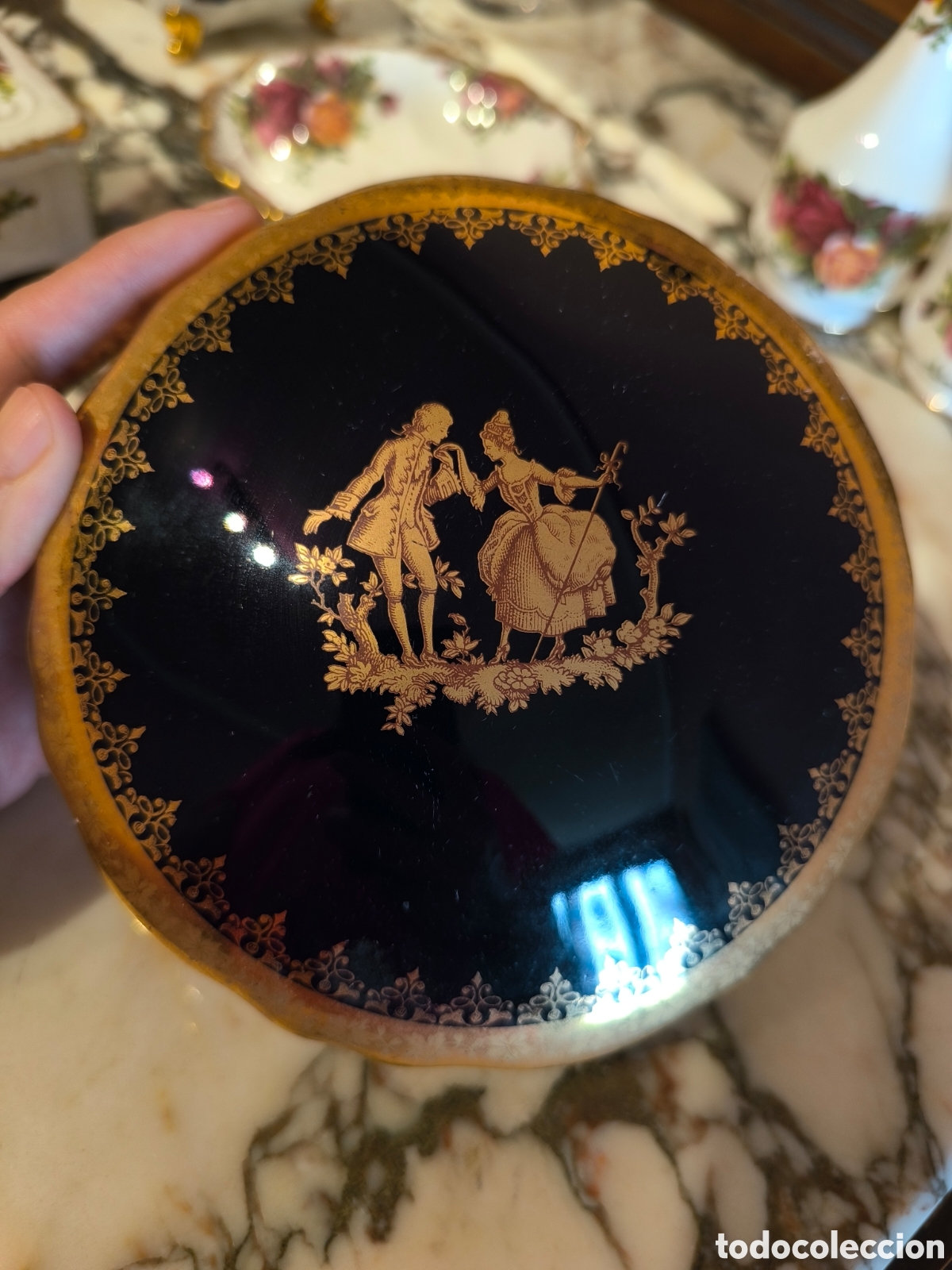 Antig&uuml;edades: Caja de porcelana Francesa