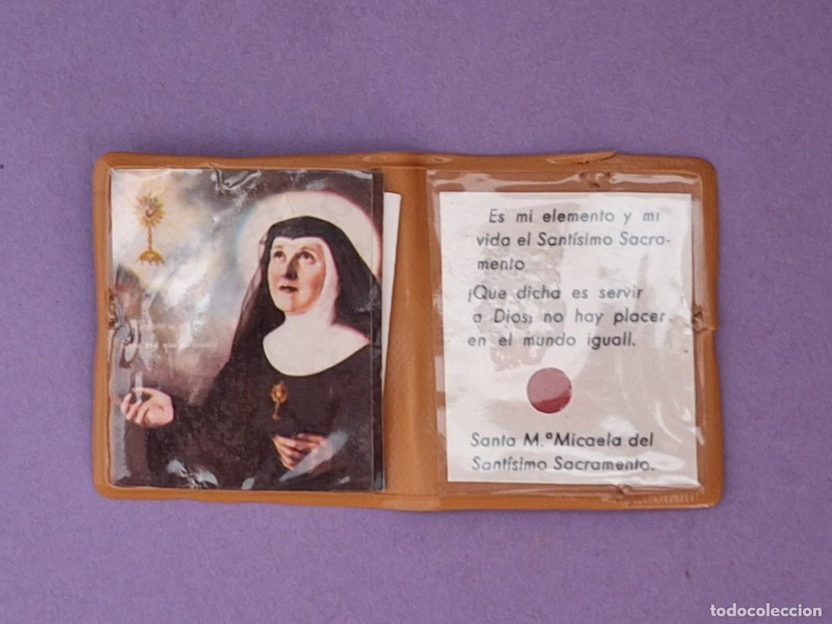 Antig&uuml;edades: CARTERITA RELICARIO RELIQUIA SANTA MARIA MICAELA DEL SANTISIMO SACRAMENTO