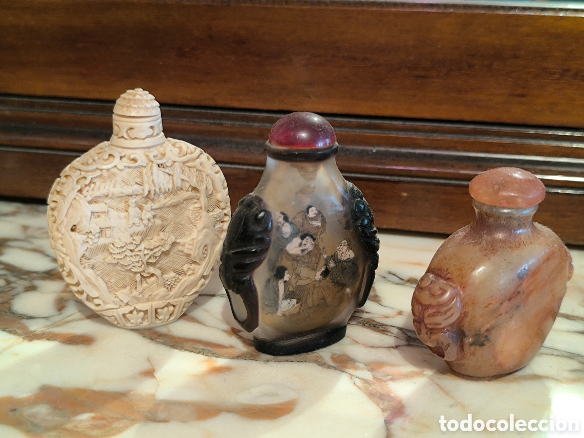 Antig&uuml;edades: 3 mini botellas chinas