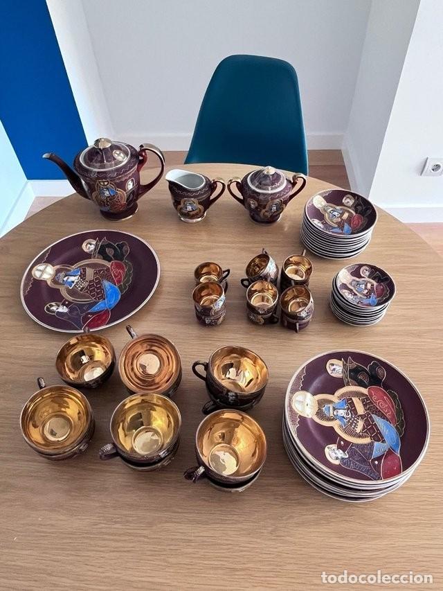 Antig&uuml;edades: Juego de t&eacute;/caf&eacute; de cer&aacute;mica japonesa Satsuma