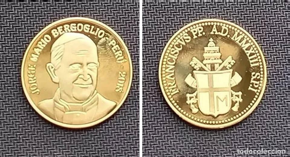 Antig&uuml;edades: Medalla de Metal del Papa Bergoglio. Primera visita a Peru en 2018