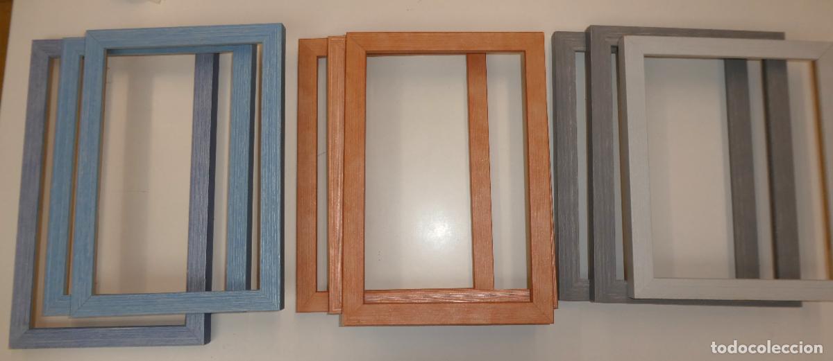 Antig&uuml;edades: Lote de 9 marcos variados, medidas sobre 30X20 cm.