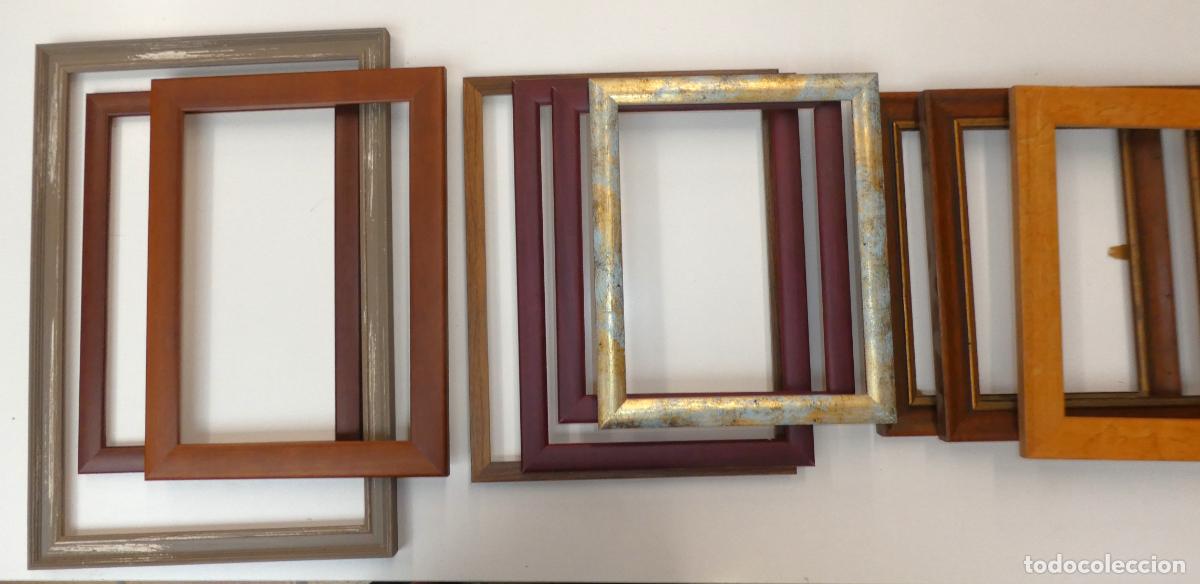 Antig&uuml;edades: Lote de 10 marcos variados, medidas entre 41X27 y 25X15 cm.