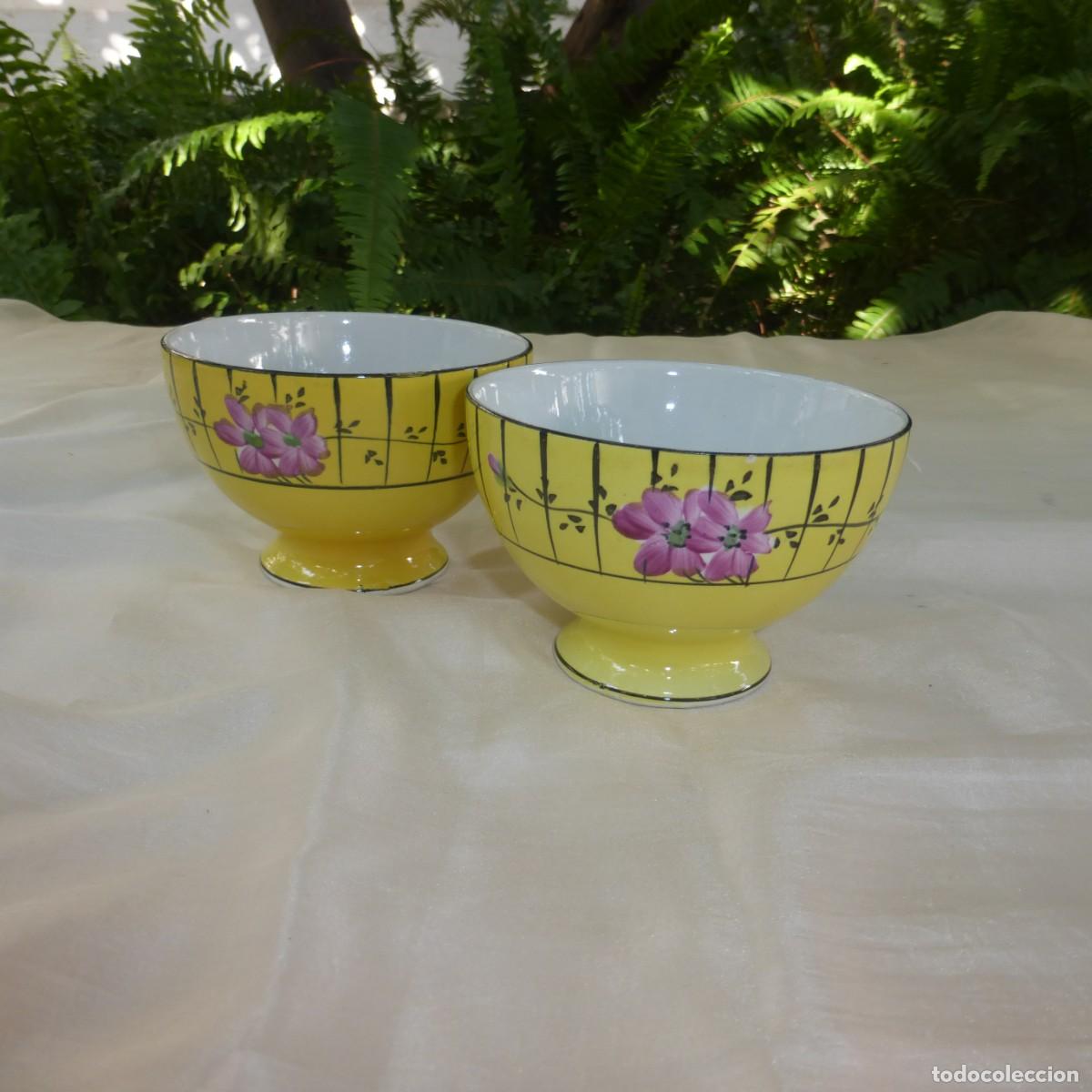 Antig&uuml;edades: ANTIGUOS PAREJA DE CUENCOS ART DECO TAZONES DESAYUNO CERAMICA DE SAN JUAN SEVILLA S. XX BOWLS