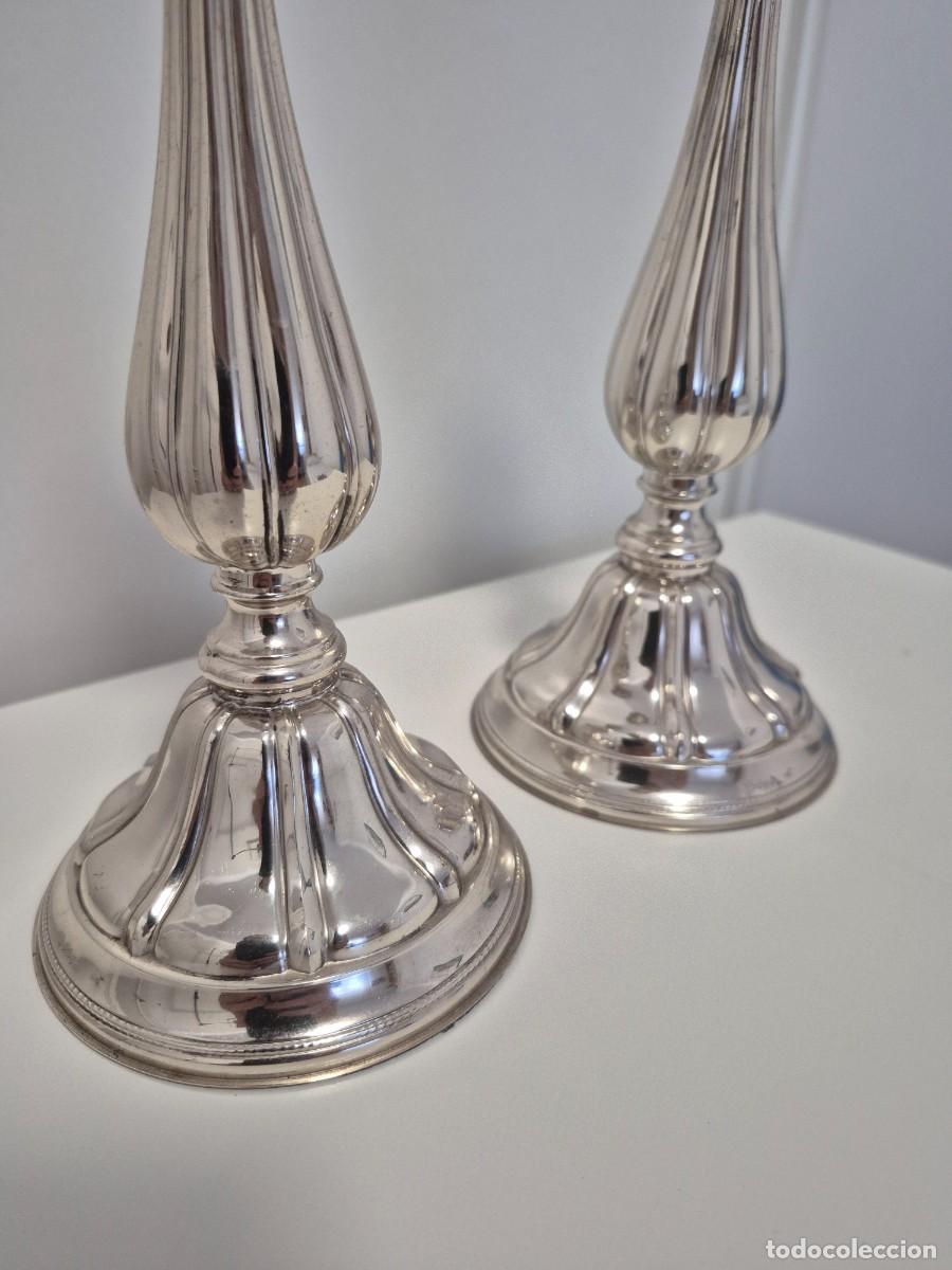 Antig&uuml;edades: 2 candelabros plata Pedro Dur&aacute;n - Foto 2
