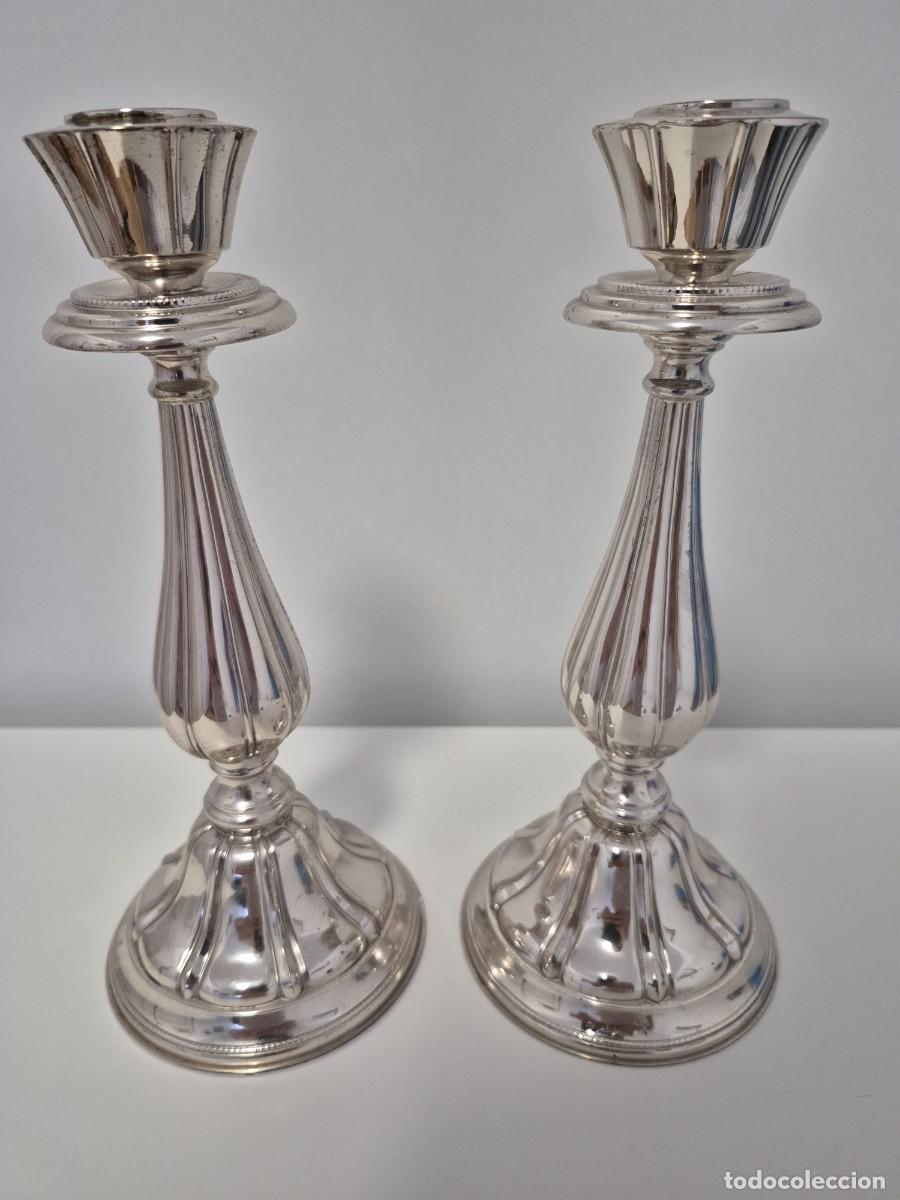 Antig&uuml;edades: 2 candelabros plata Pedro Dur&aacute;n - Foto 1