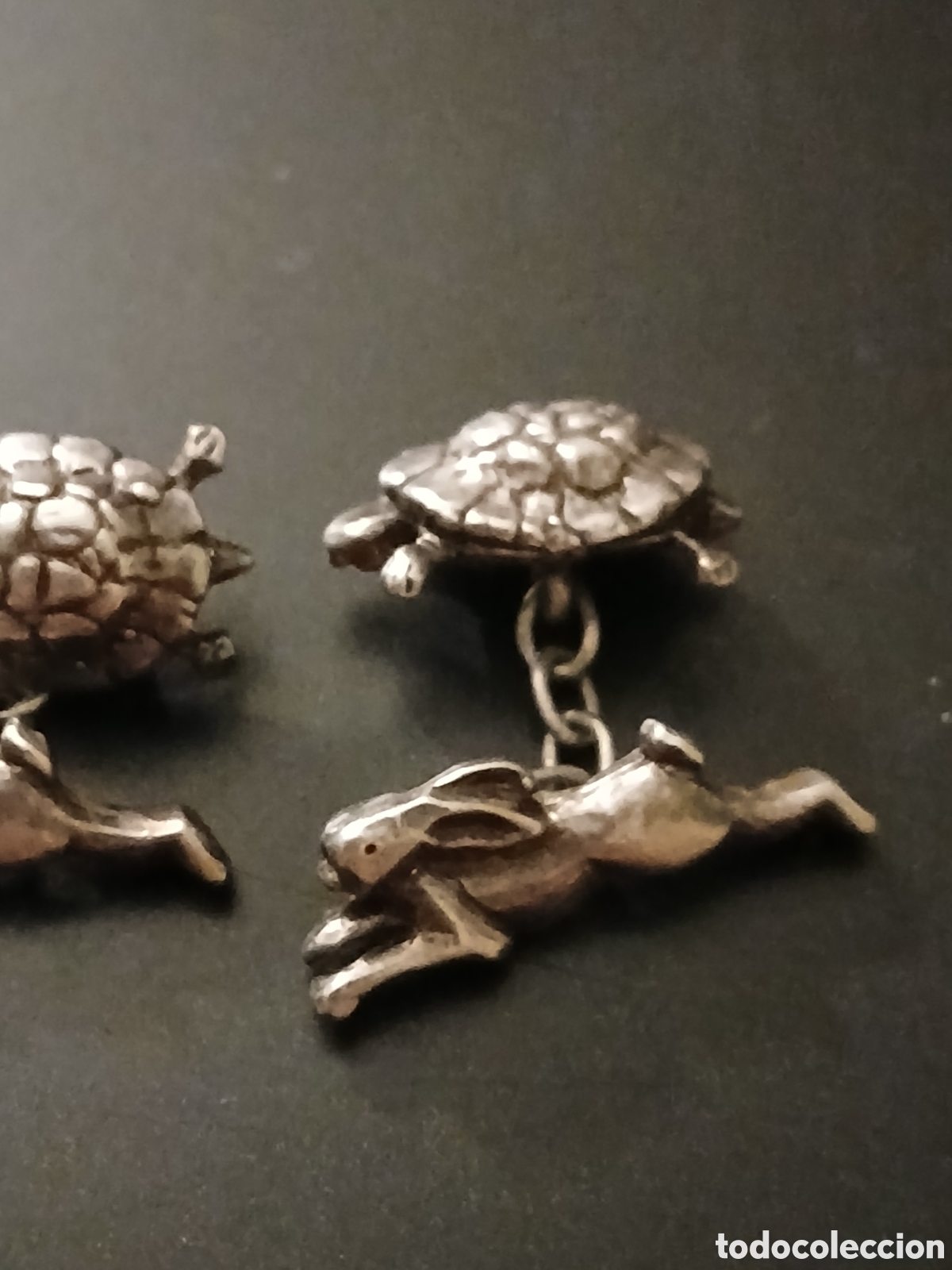 Antig&uuml;edades: GEMELOS DE PLATA TORTUGA Y LIEBRW. - Foto 3