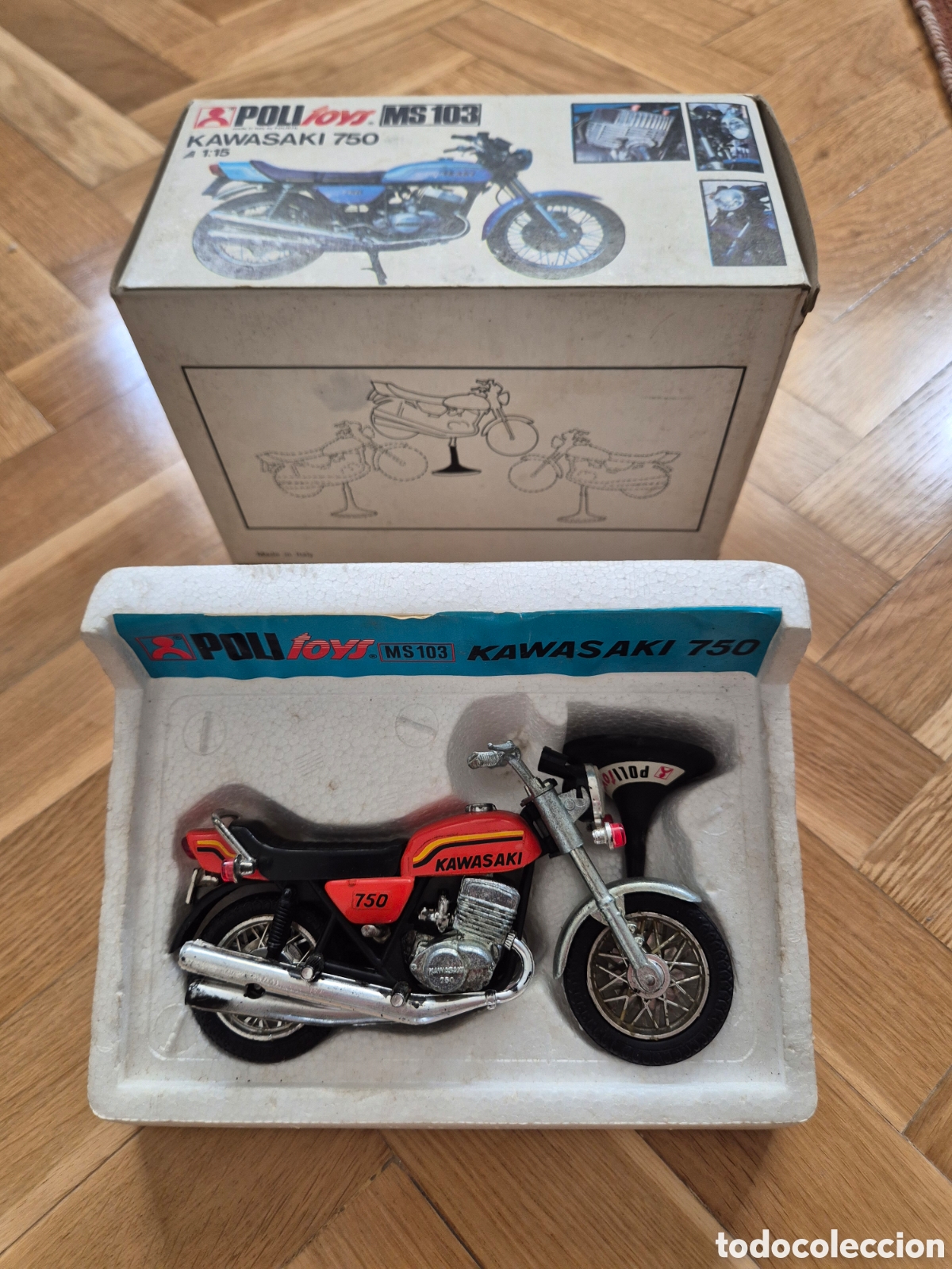 Antig&uuml;edades: Politoys MS 103 Kawasaki 750 &ndash; 1:15 &ndash; a&ntilde;os 70 &ndash; caja original