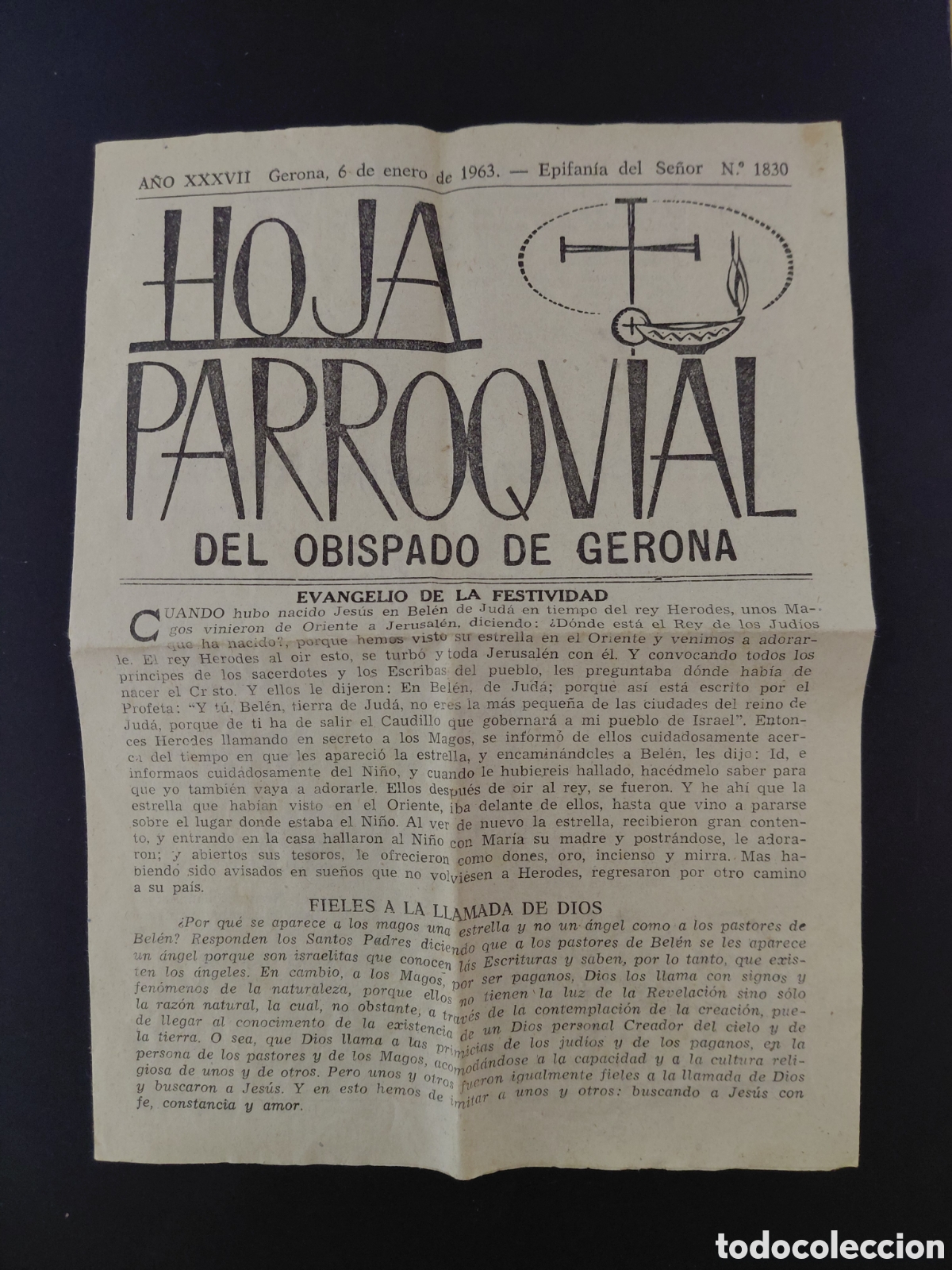Antig&uuml;edades: GIRONA - HOJA PARROQUIAL A&Ntilde;O 1963 NUMERO 1830