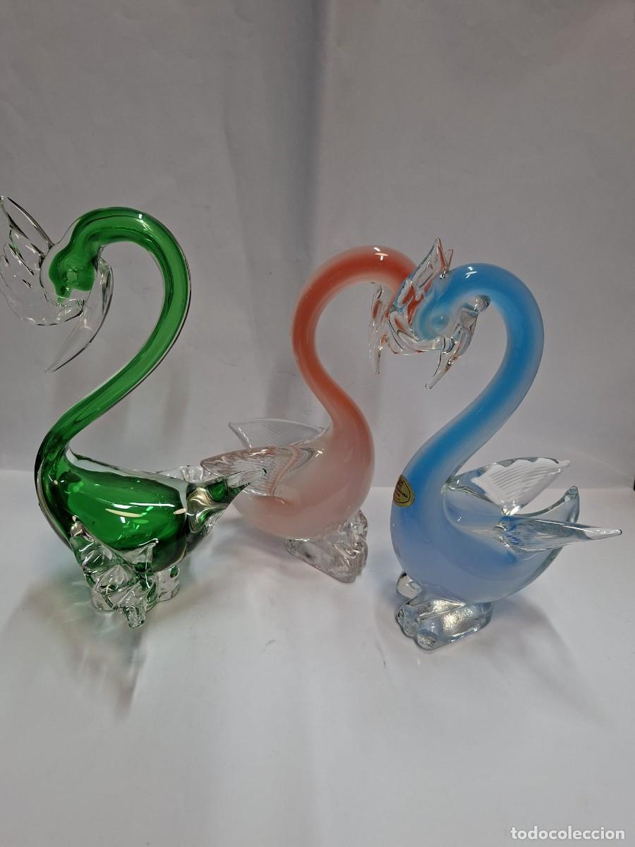 Antig&uuml;edades: cisnes de cristal de Murano