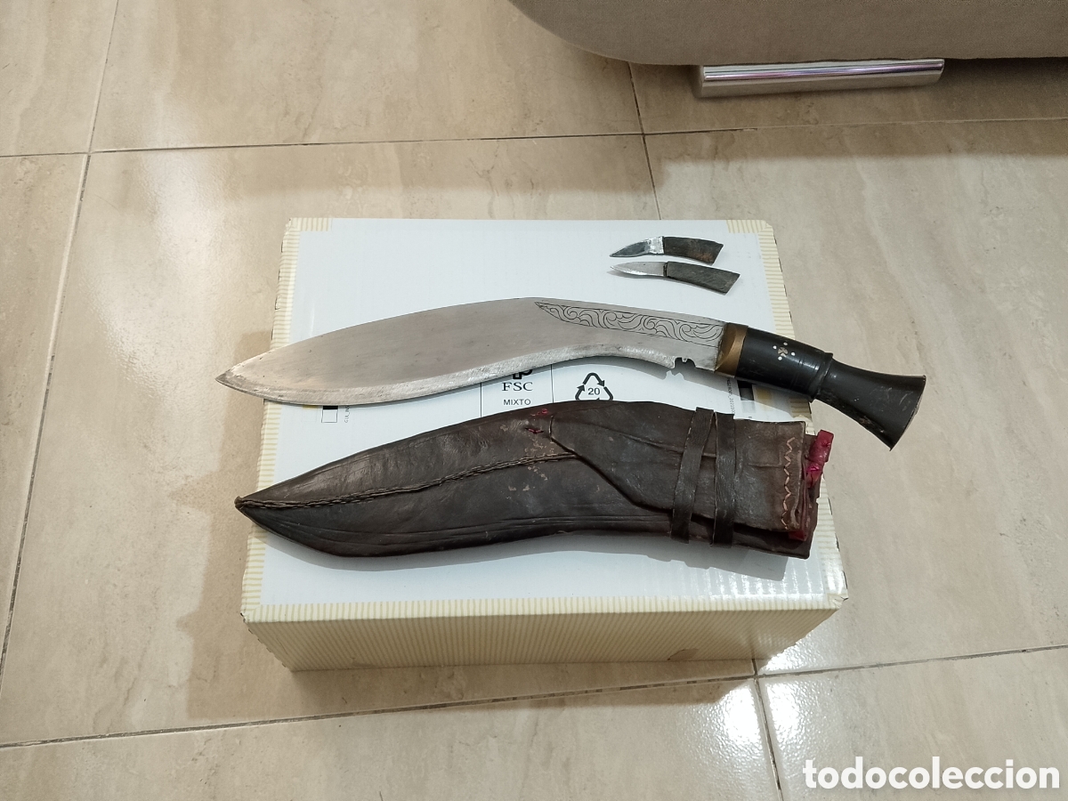 Antig&uuml;edades: Cuchillo kukri echo a mano de forja raro colecci&oacute;n