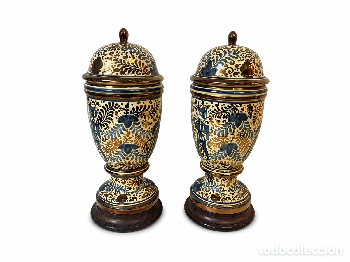 Antig&uuml;edades: Pareja de tibores en cer&aacute;mica de Manises by Artes Classic Espa&ntilde;a 1970&rsquo;s