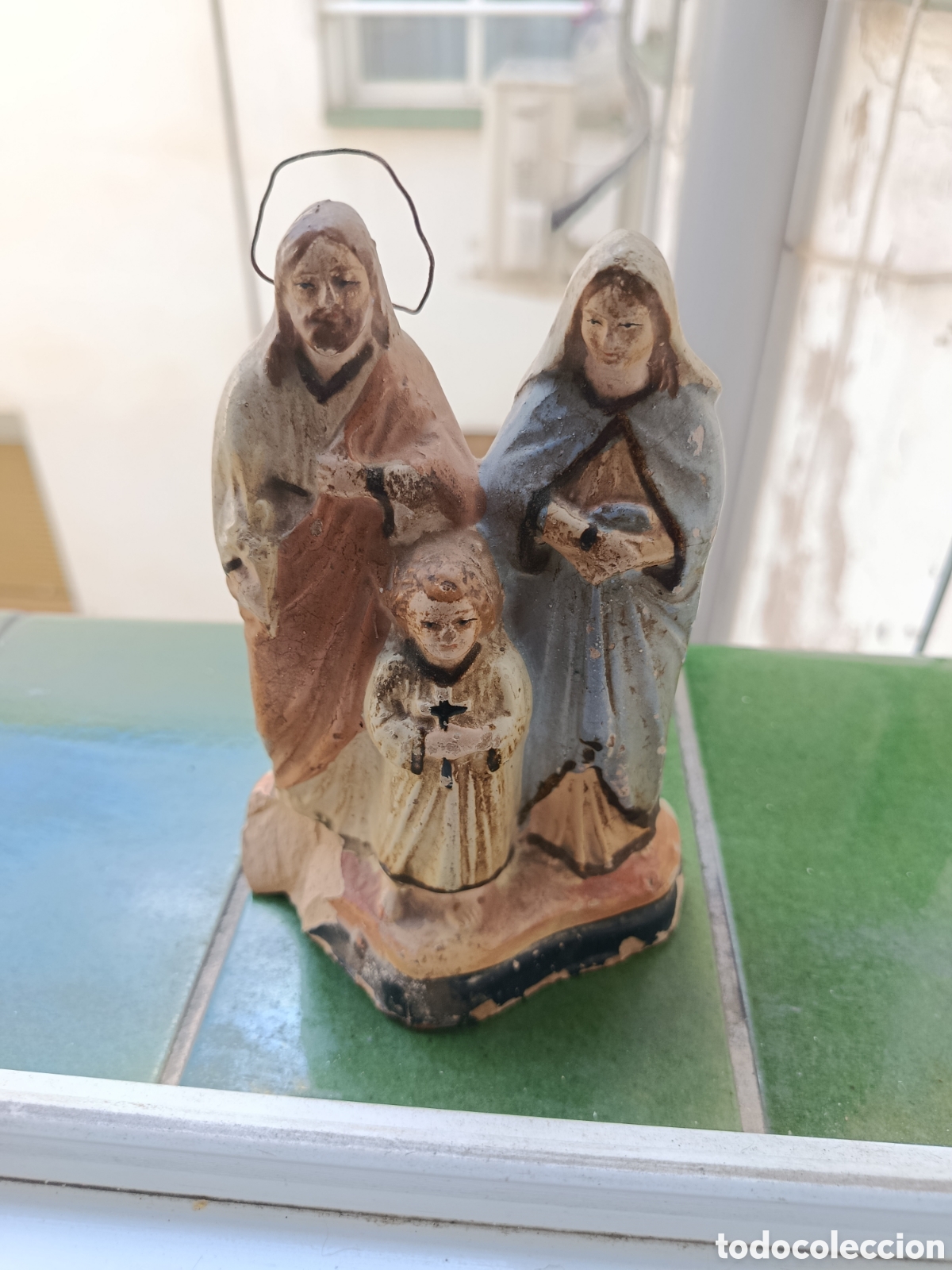 Antig&uuml;edades: Sagrada familia antigua composicion religiosa en terracota medidas 15 cm. altura