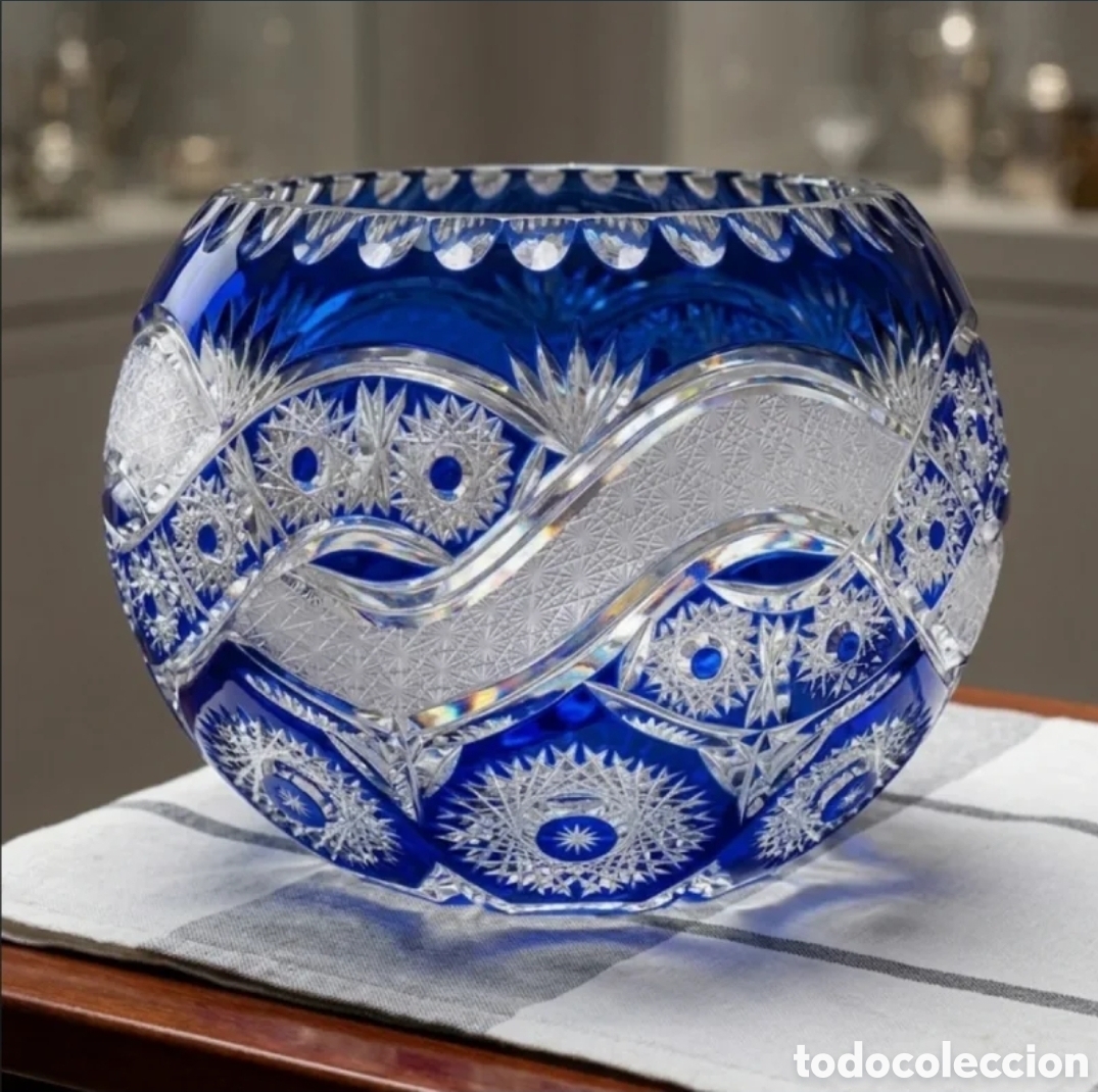 Antig&uuml;edades: Bohemia Azul Cobalto-Gran Tama&ntilde;o y Talla Profunda