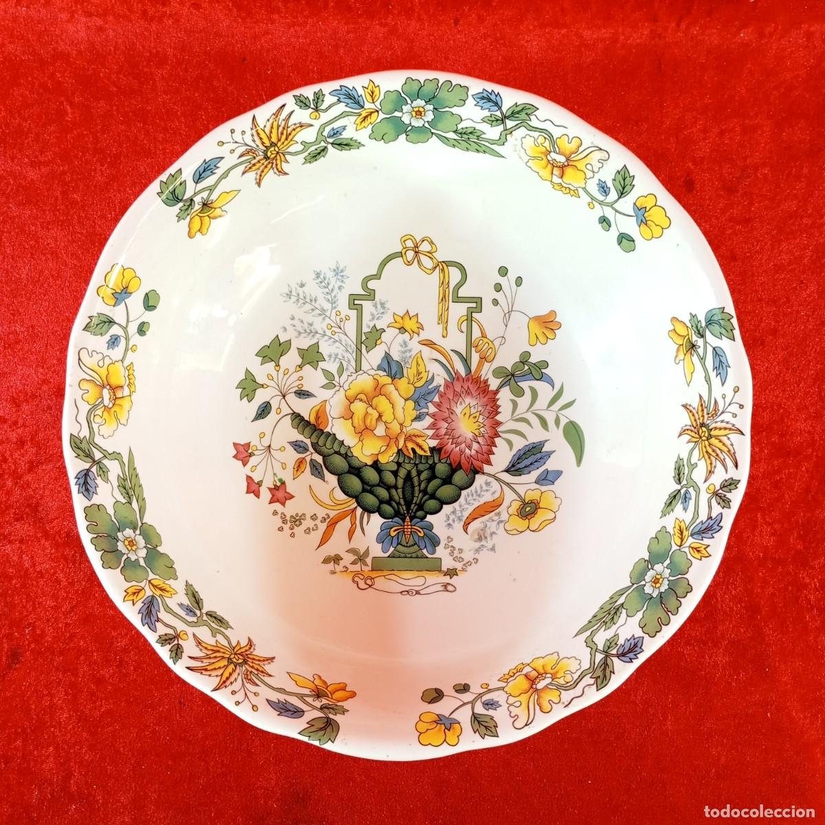Antig&uuml;edades: CENTRO DE MESA - BOL DE FRUTA O ENSALADA - LA CARTUJA DE SEVILLA - PICKMAN S.A. - 27,5 CM