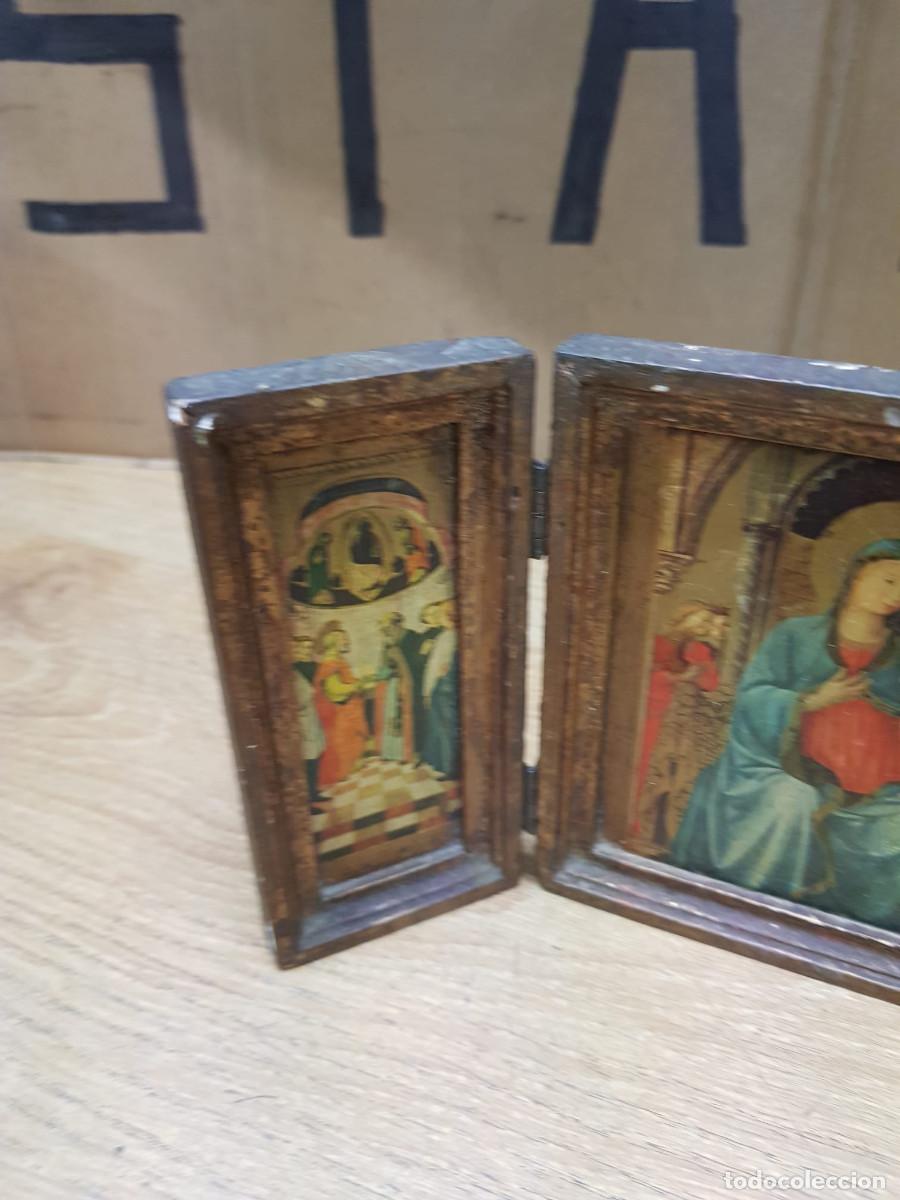 Antig&uuml;edades: ANTIGUO TRIPTICO DE MADERA - Foto 3