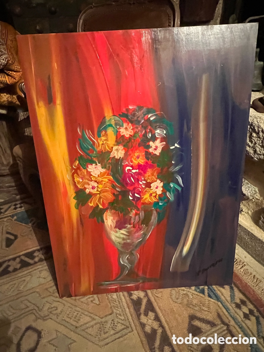 Antig&uuml;edades: Pintura gallega acr&iacute;lico sobre tabla firmado M Barreiros(Manuel Gonz&aacute;lez,Tuy, Pontevedra 1943)