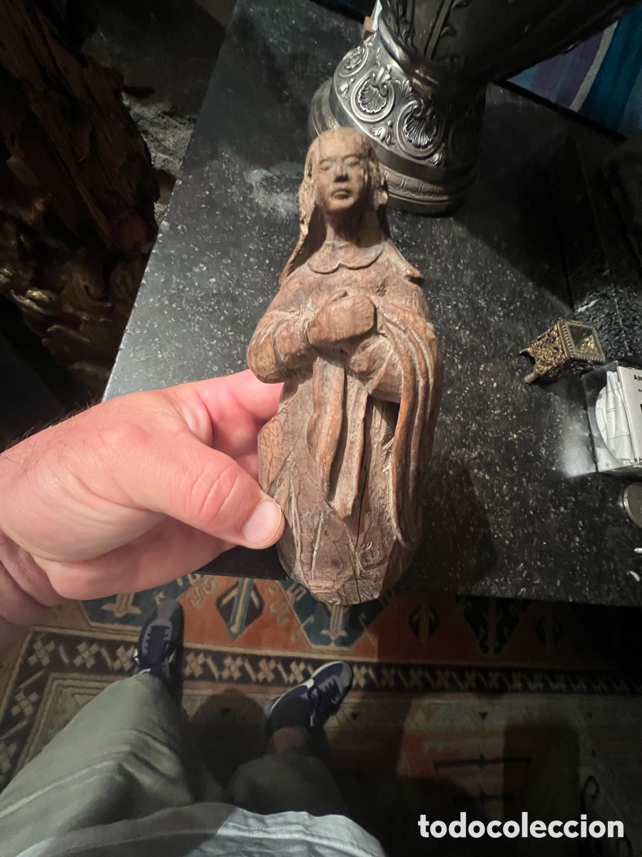 Antig&uuml;edades: Virgen en madera tallada xviii - Foto 2