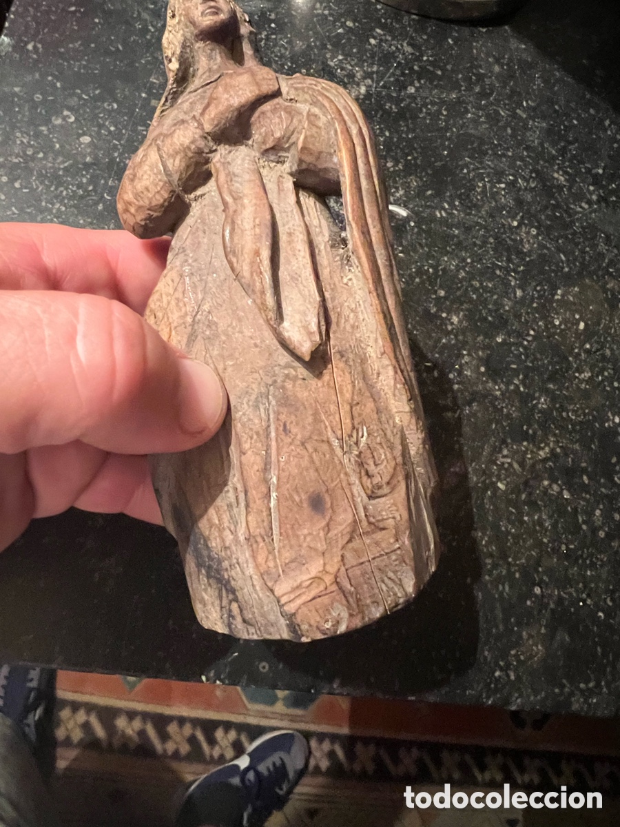 Antig&uuml;edades: Virgen en madera tallada xviii - Foto 3