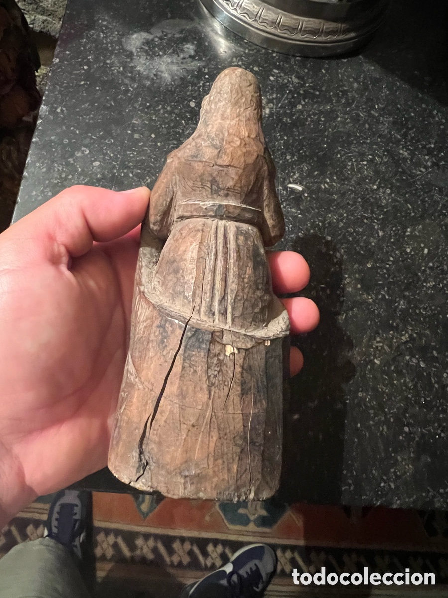 Antig&uuml;edades: Virgen en madera tallada xviii - Foto 5