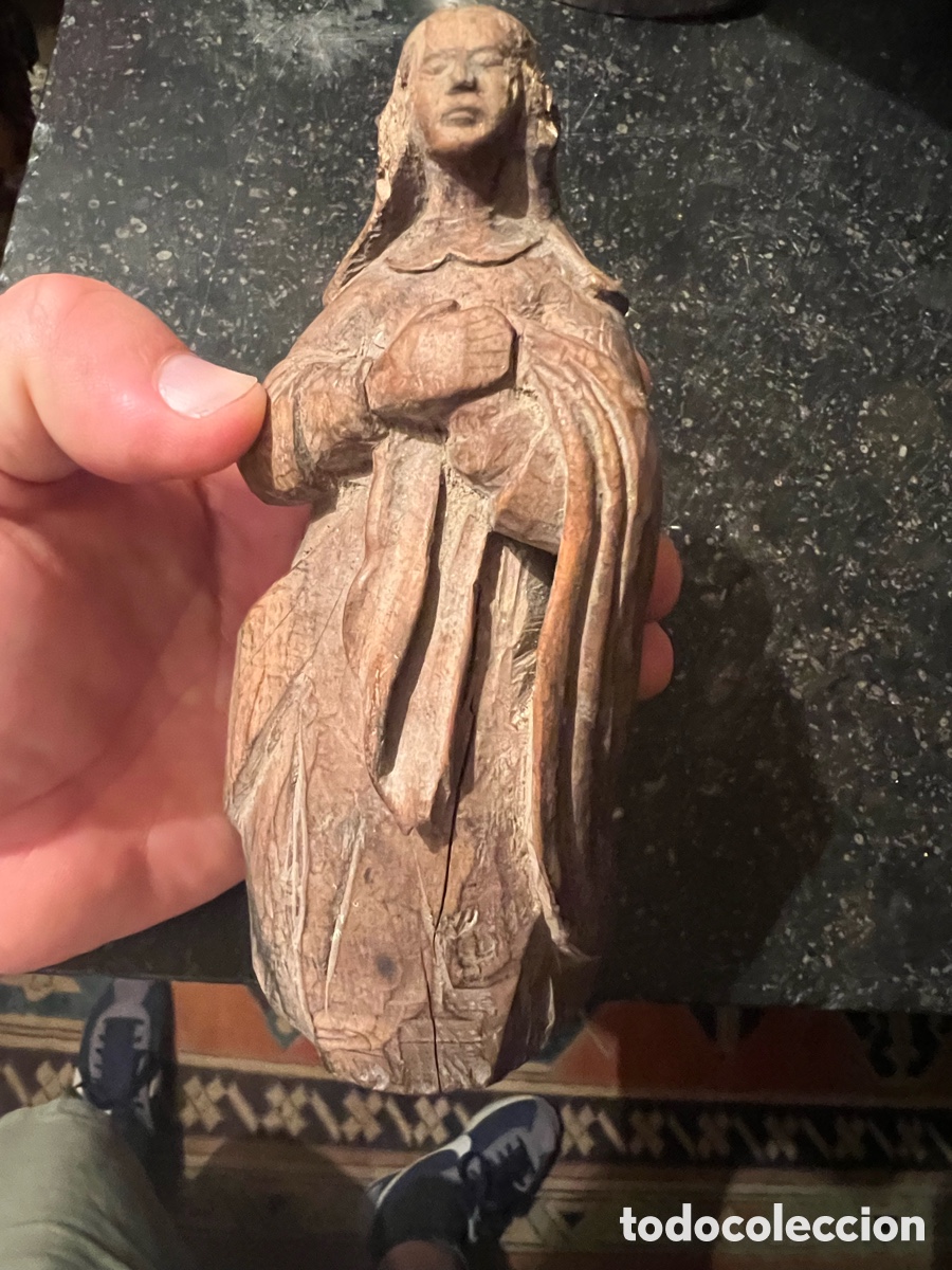 Antig&uuml;edades: Virgen en madera tallada xviii - Foto 6