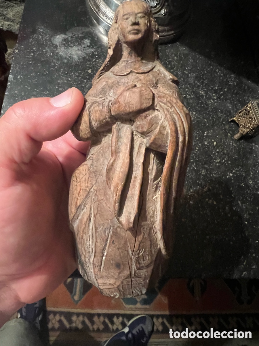 Antig&uuml;edades: Virgen en madera tallada xviii - Foto 8