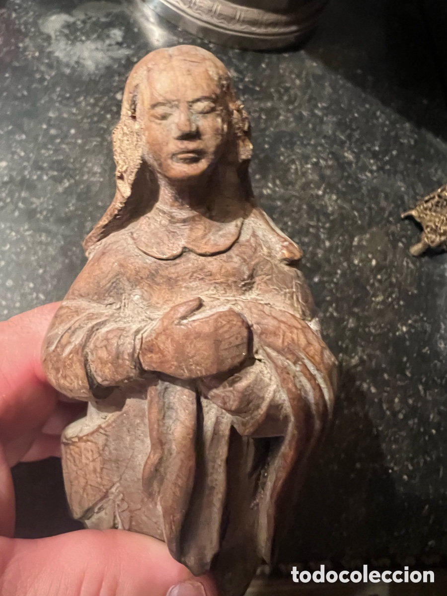 Antig&uuml;edades: Virgen en madera tallada xviii