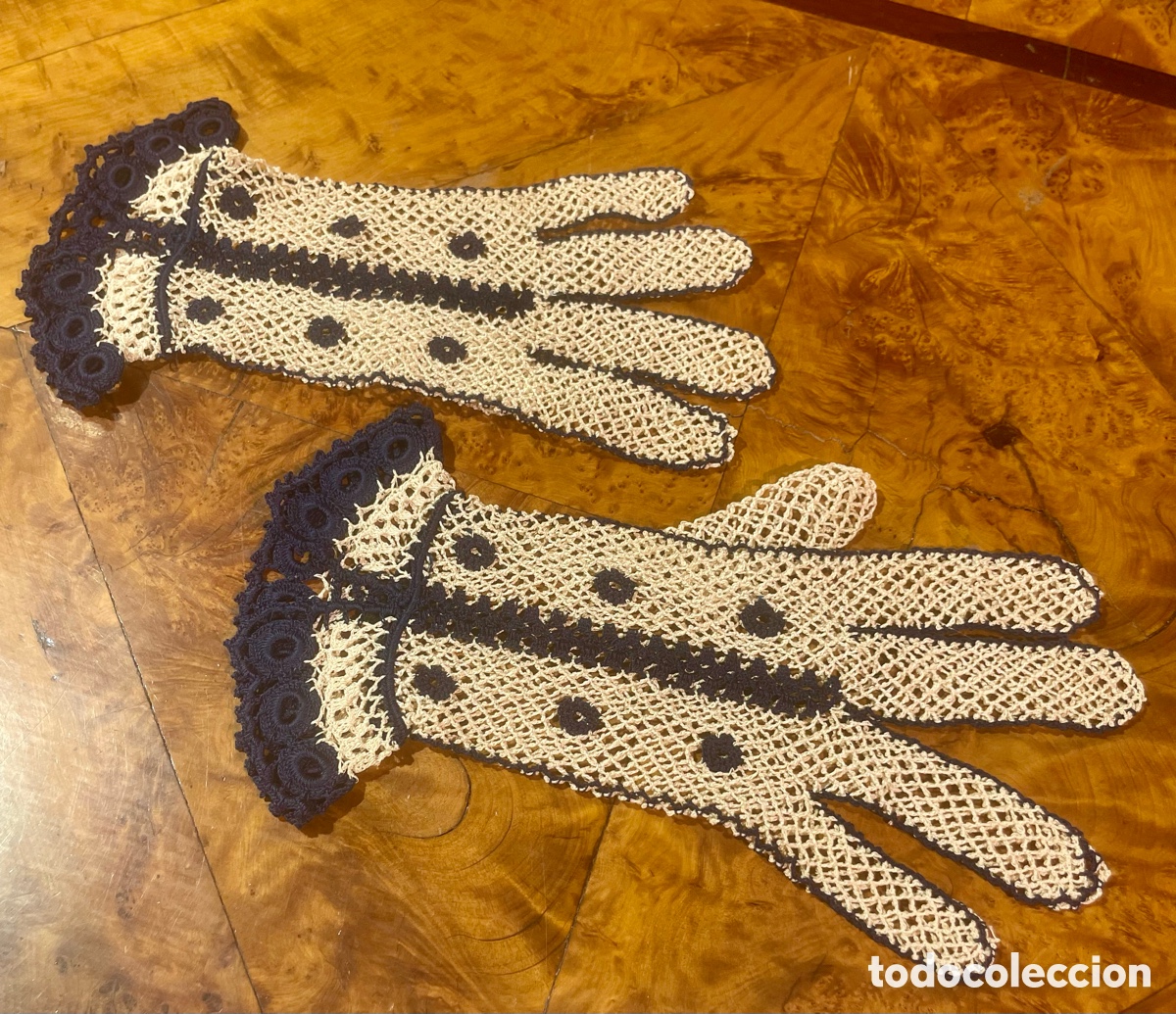 Antig&uuml;edades: Guantes y Gorro Antiguos - Foto 6