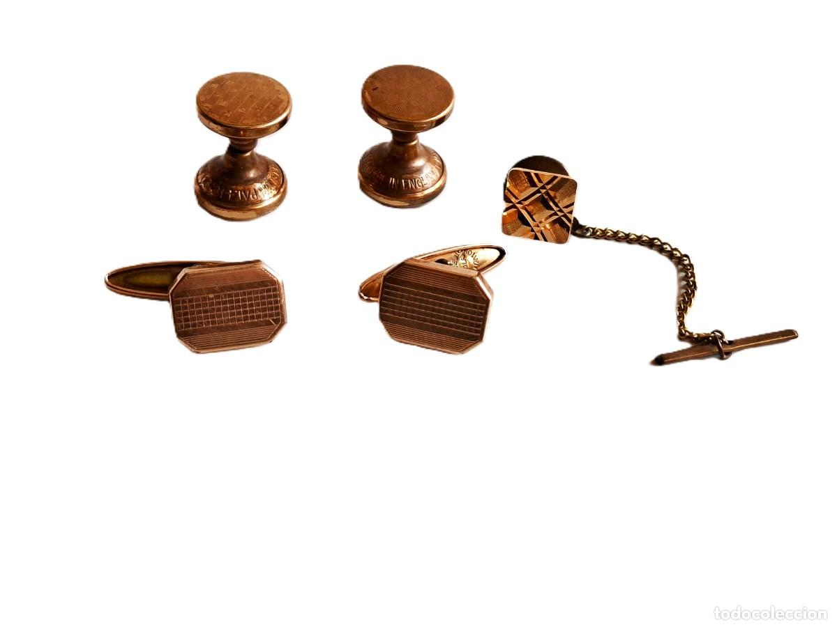 Oggetti Antichi: JUEGO DE GEMELOS VINTAGE STRATTON A&Ntilde;OS 30/40, PASADOR DE CORBATA Y BOTONES DE CUELLO.MADE IN ENGLAND