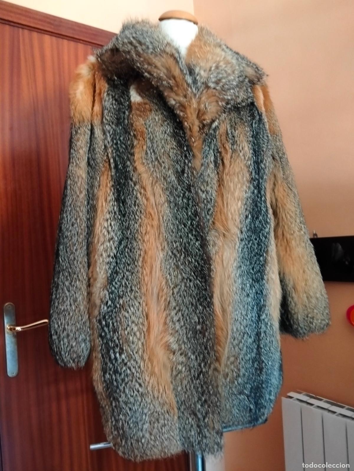 Antiguidades: Abrigo de piel marr&oacute;n pieles zorro rojo o similar vintage chaquet&oacute;n pelo invierno antiguo a&ntilde;os 60-70