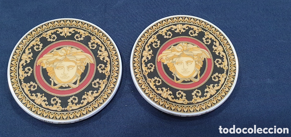 Antiquit&eacute;s: SALIDA 0.01&euro;. Pareja de posavasos Rosenthal Versace Medusa. (L135)