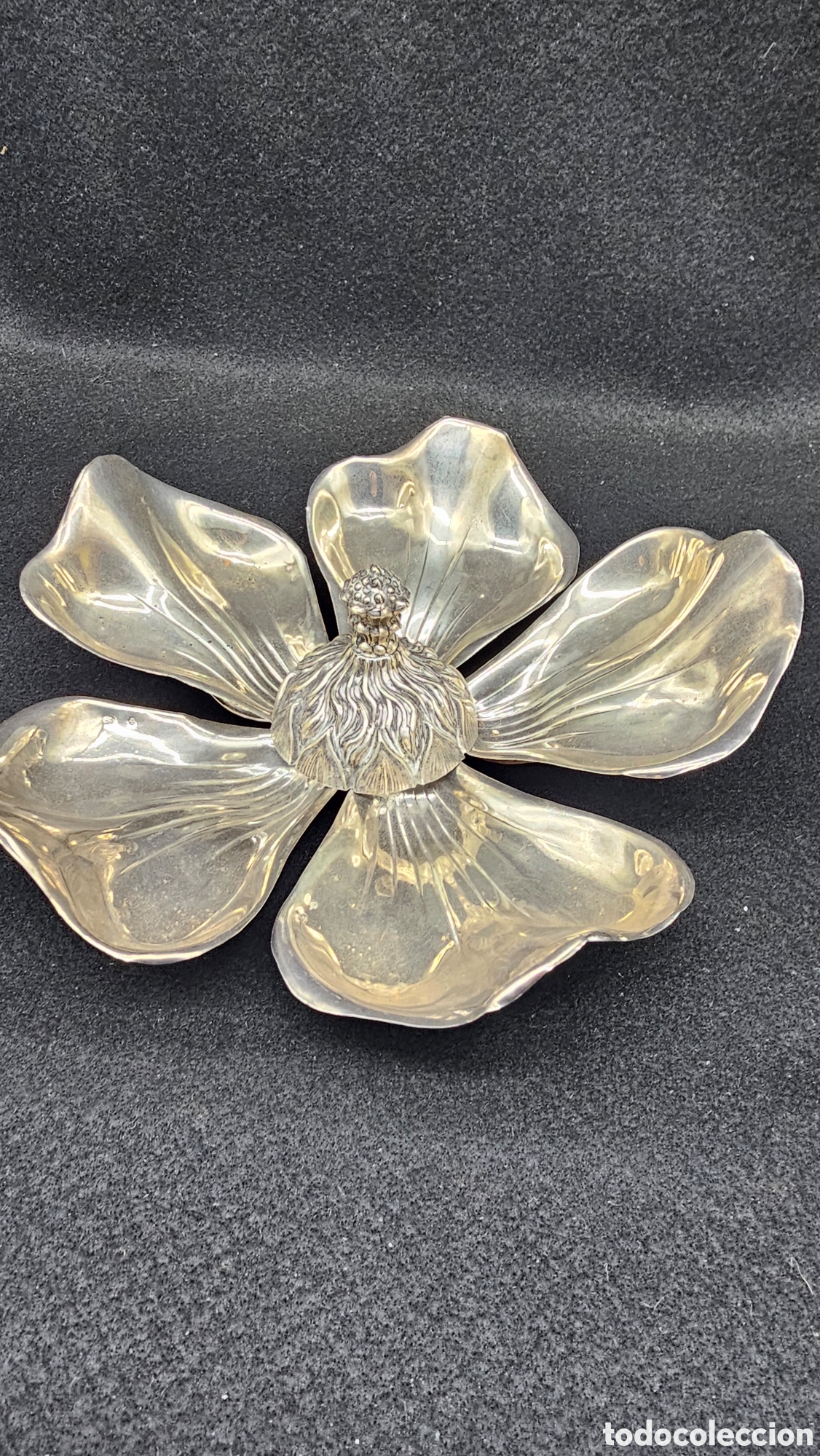 Antiques: Precioso cenicero de petalos de flores de plata de ley contrastada 137 gramos