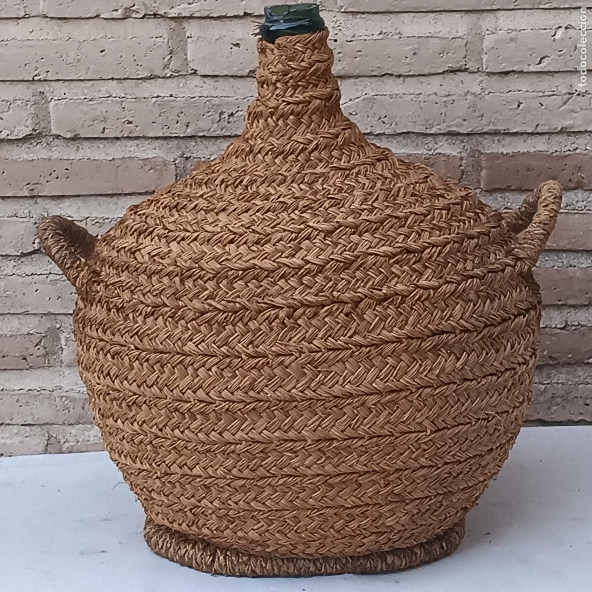 Antig&uuml;edades: GARRAFA / DAMAJUANA ANTIGUA FORRADA DE ESPARTO - PLEITA.