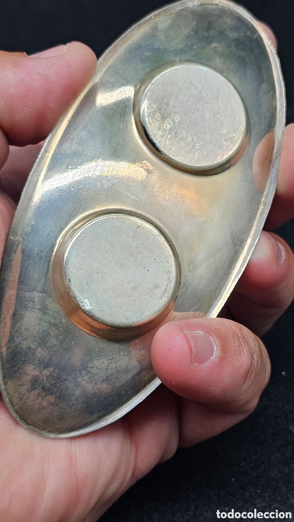 Antig&uuml;edades: Salero de plata de ley contrastada - Foto 10