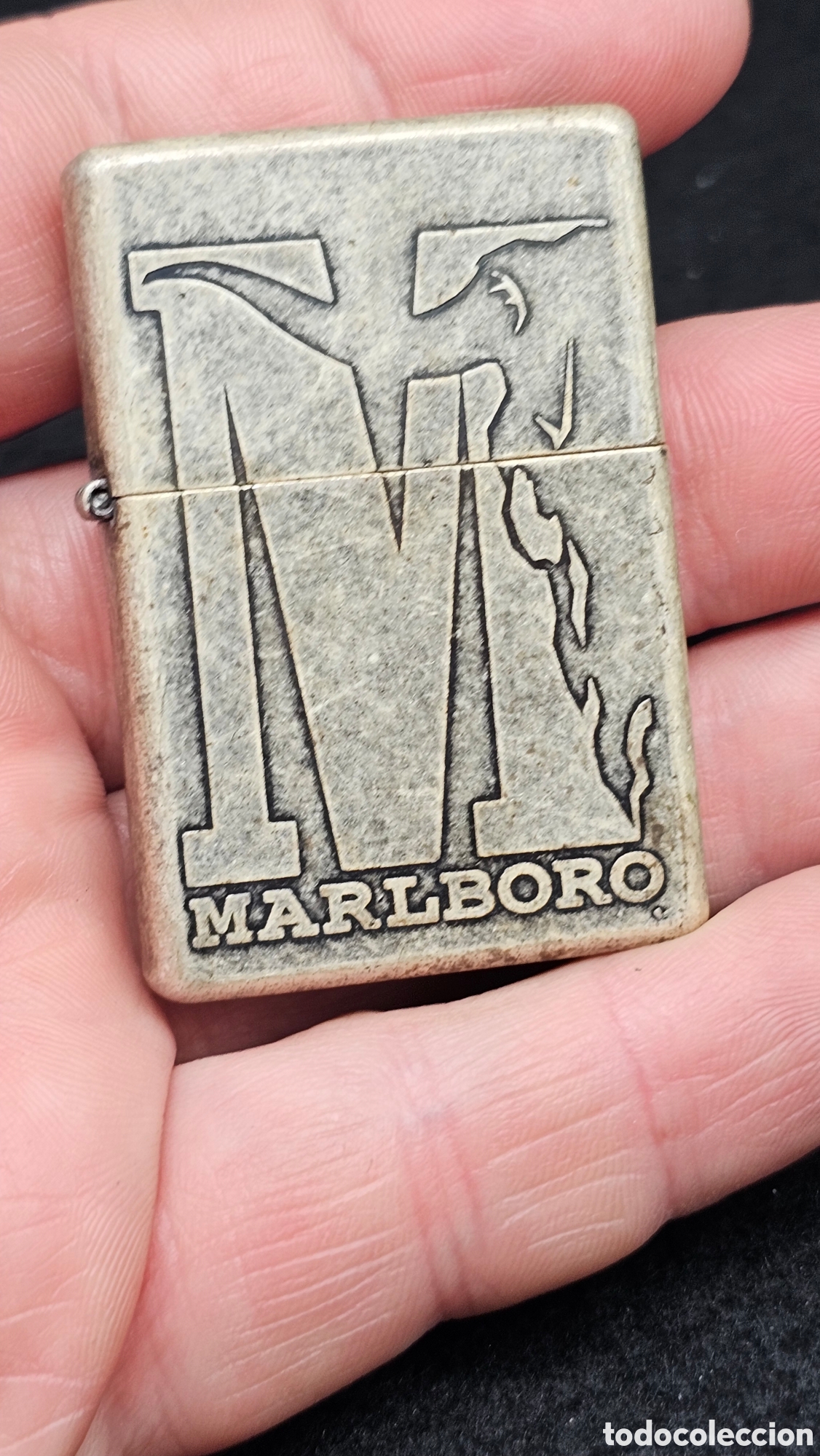 Antig&uuml;edades: Antiguo mechero Zippo de plata de ley