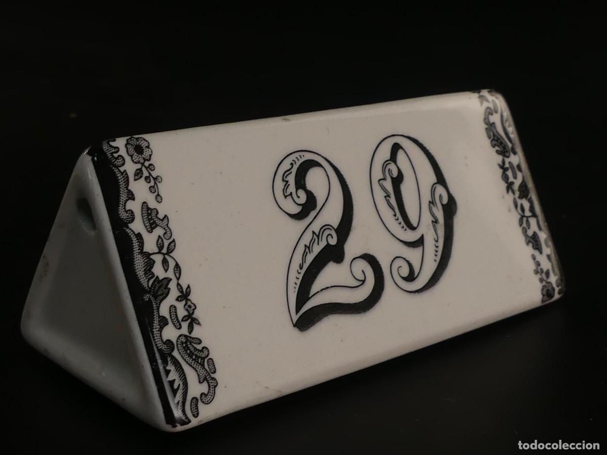 Oggetti Antichi: NUMERACION DE MESA PALILLERO DE PORCELANA LA CARTUJA PICKMAN